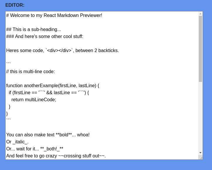 Markdown Previewer Image